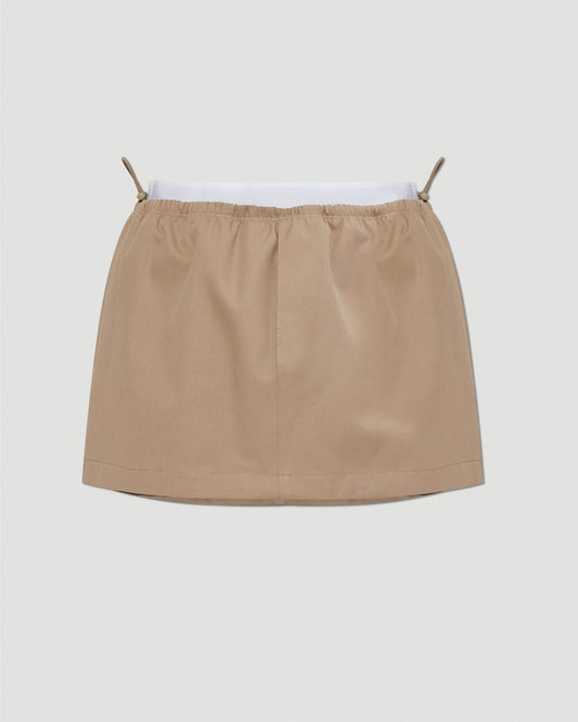 Mid Rise Mini Logo Elastic Skirt