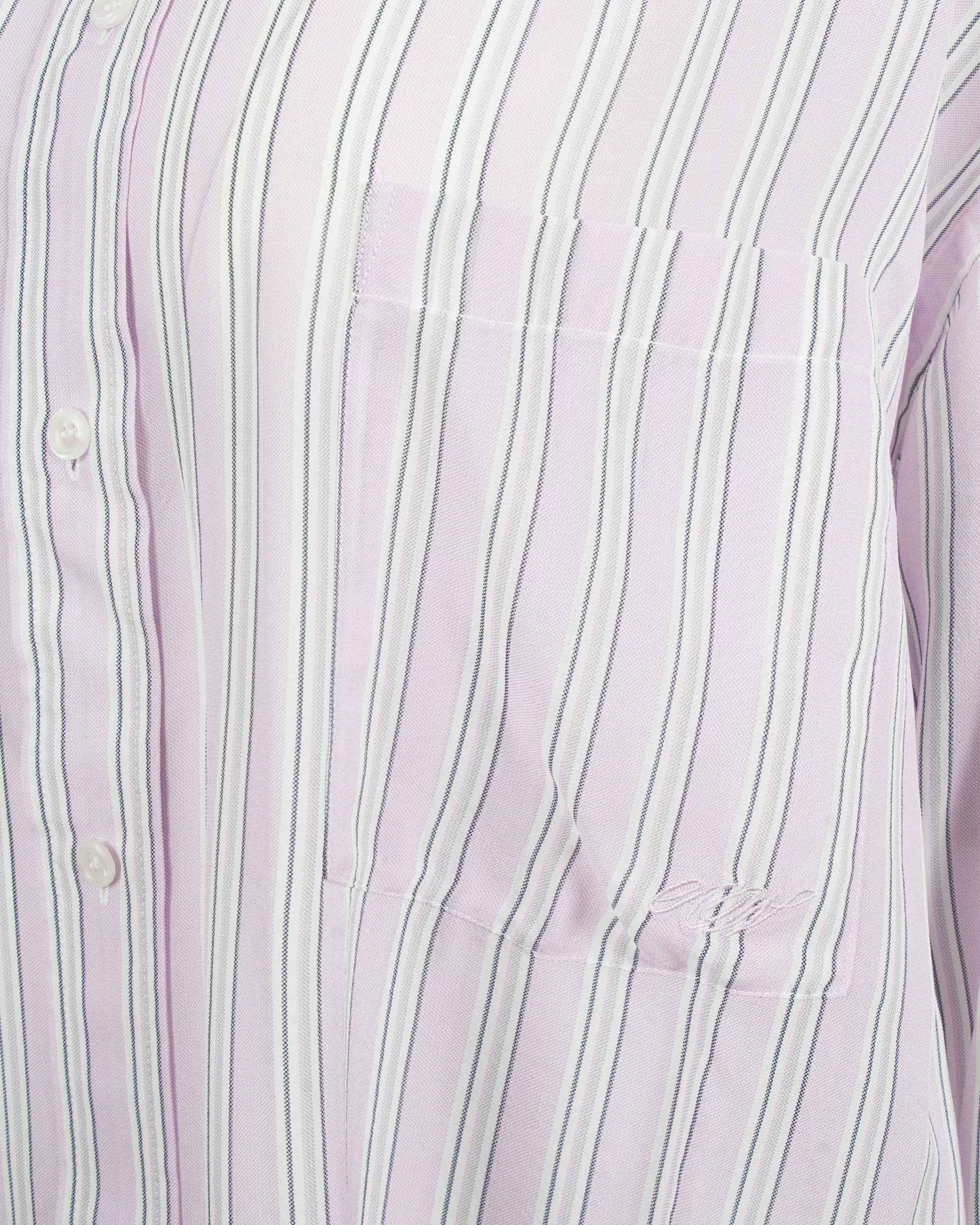 Oversized Silk Chiffon Shirt in Pink And Mauve