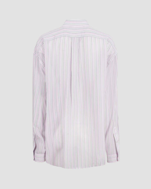 Oversized Silk Chiffon Shirt in Pink And Mauve