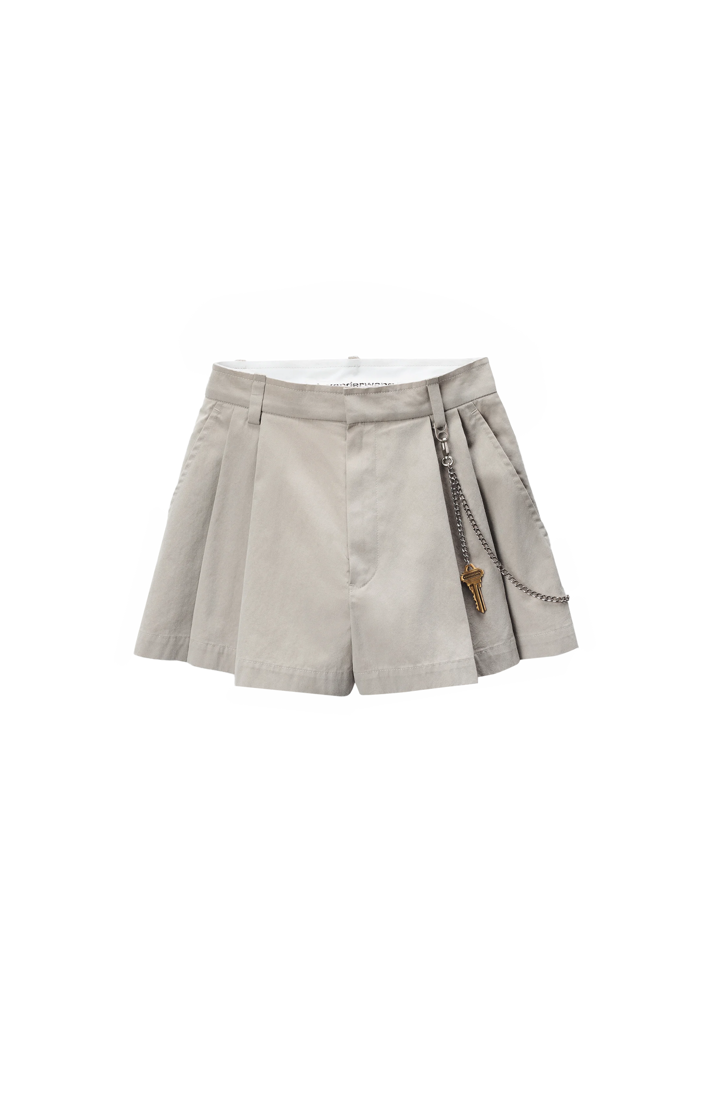 Pleated Chain-Embellished Shorts