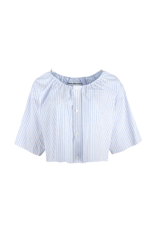 Adjustable Blue Striped Shirt