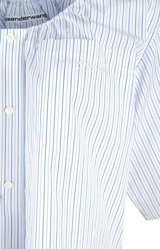 Adjustable Blue Striped Shirt