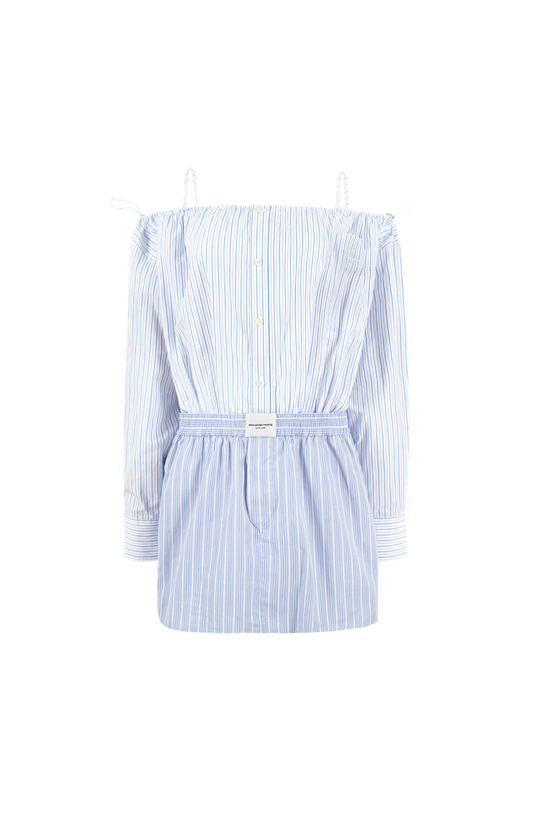 Striped Off-Shoulder Mini Dress