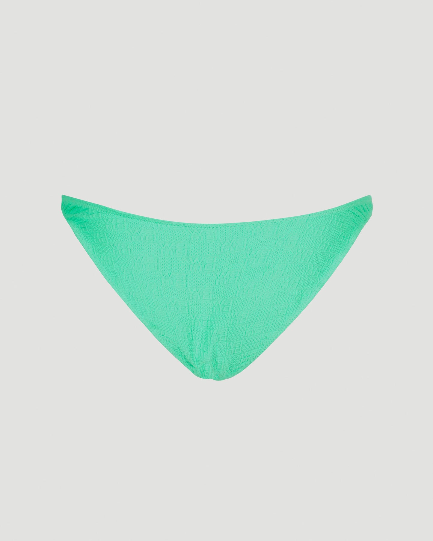 Bikini bottom in green textured jacquard jersey