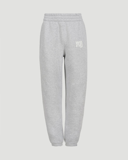 Alexander Wang COTTON SWEATPANTS IN LIGHT GREY — front view