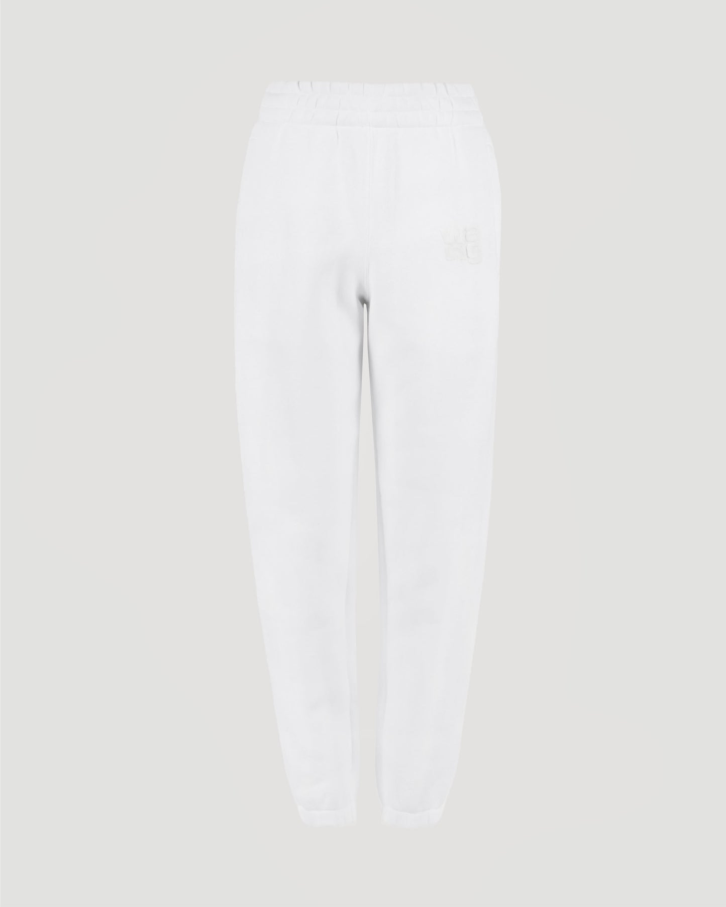 Alexander Wang STACKED LOGO SWEATPANTS IN WHITE — front view