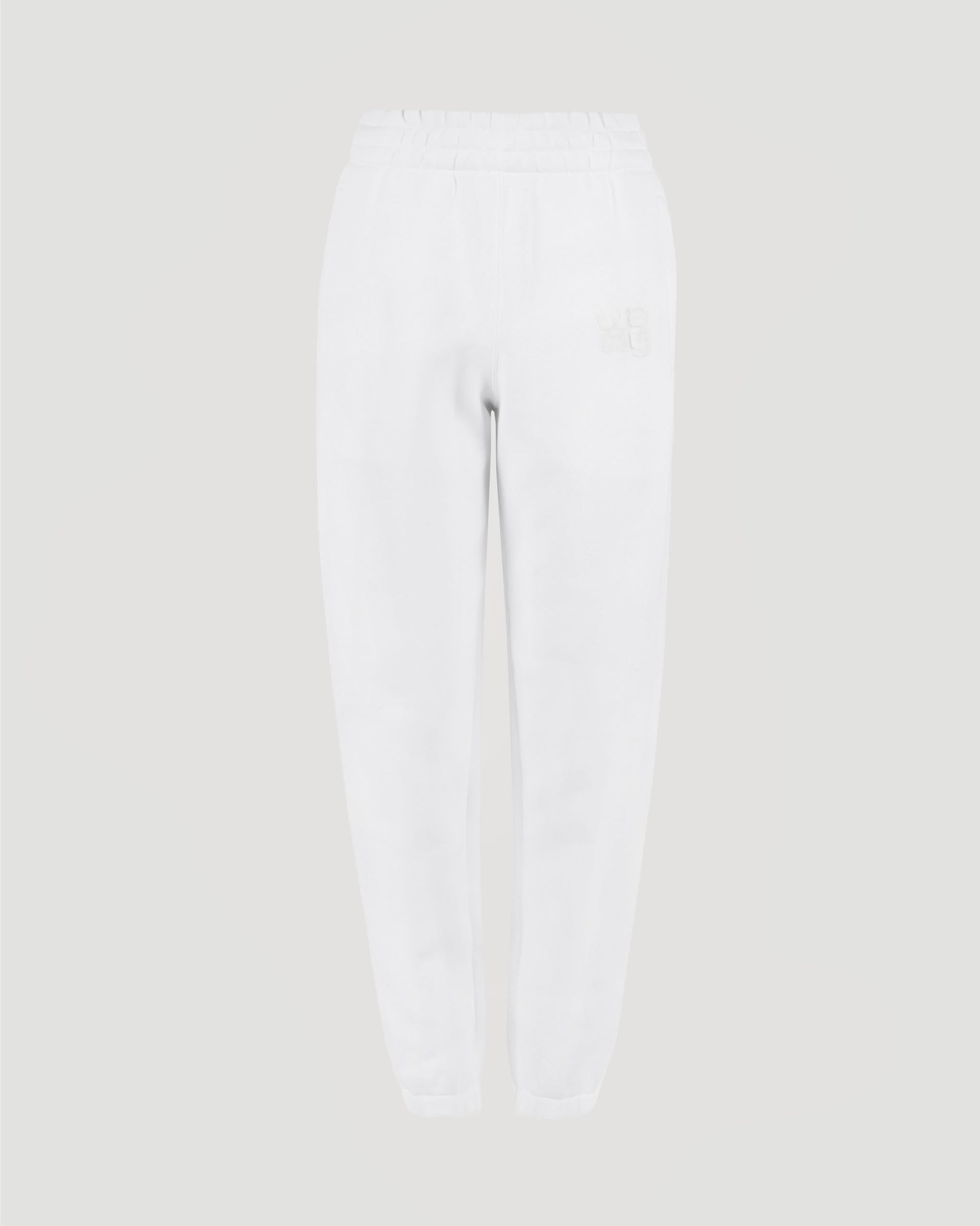 Alexander Wang STACKED LOGO SWEATPANTS IN WHITE — front view