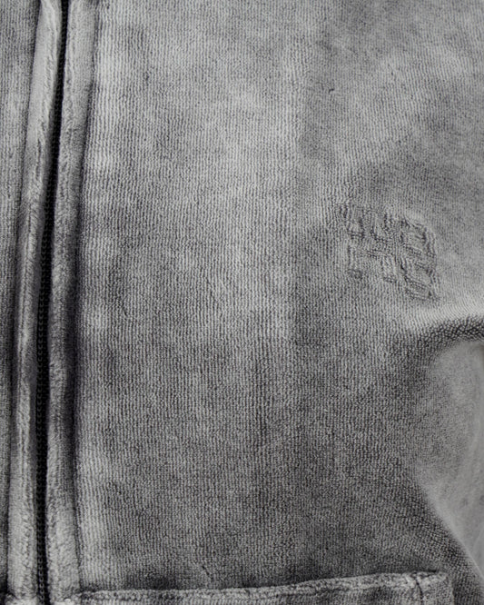 Zip-Up Velvet Hoodie