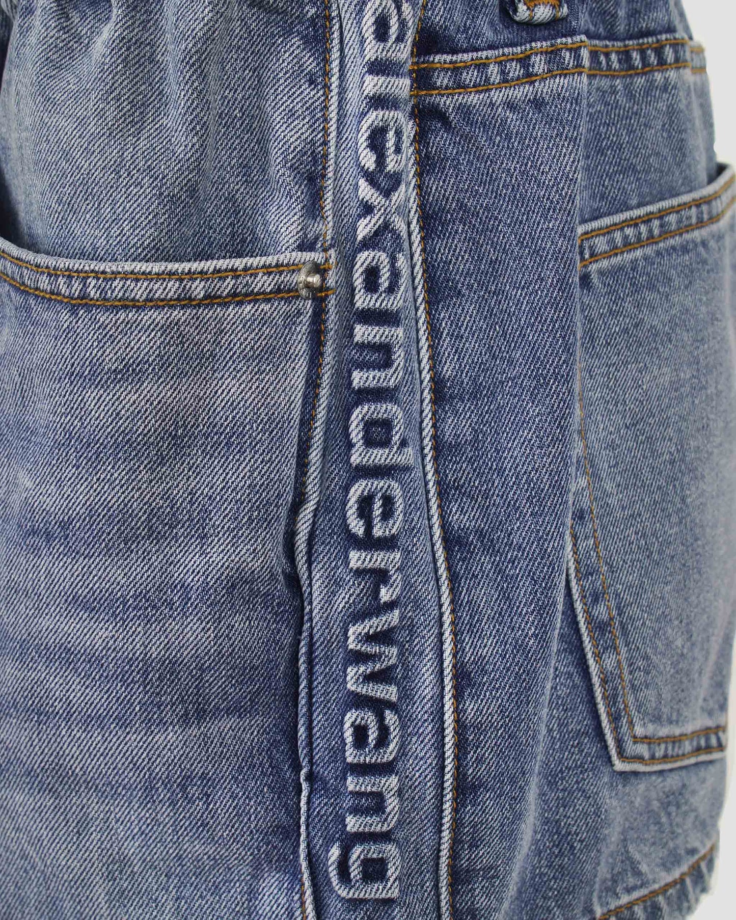 Logo-Embossed Marathon Shorts in Denim