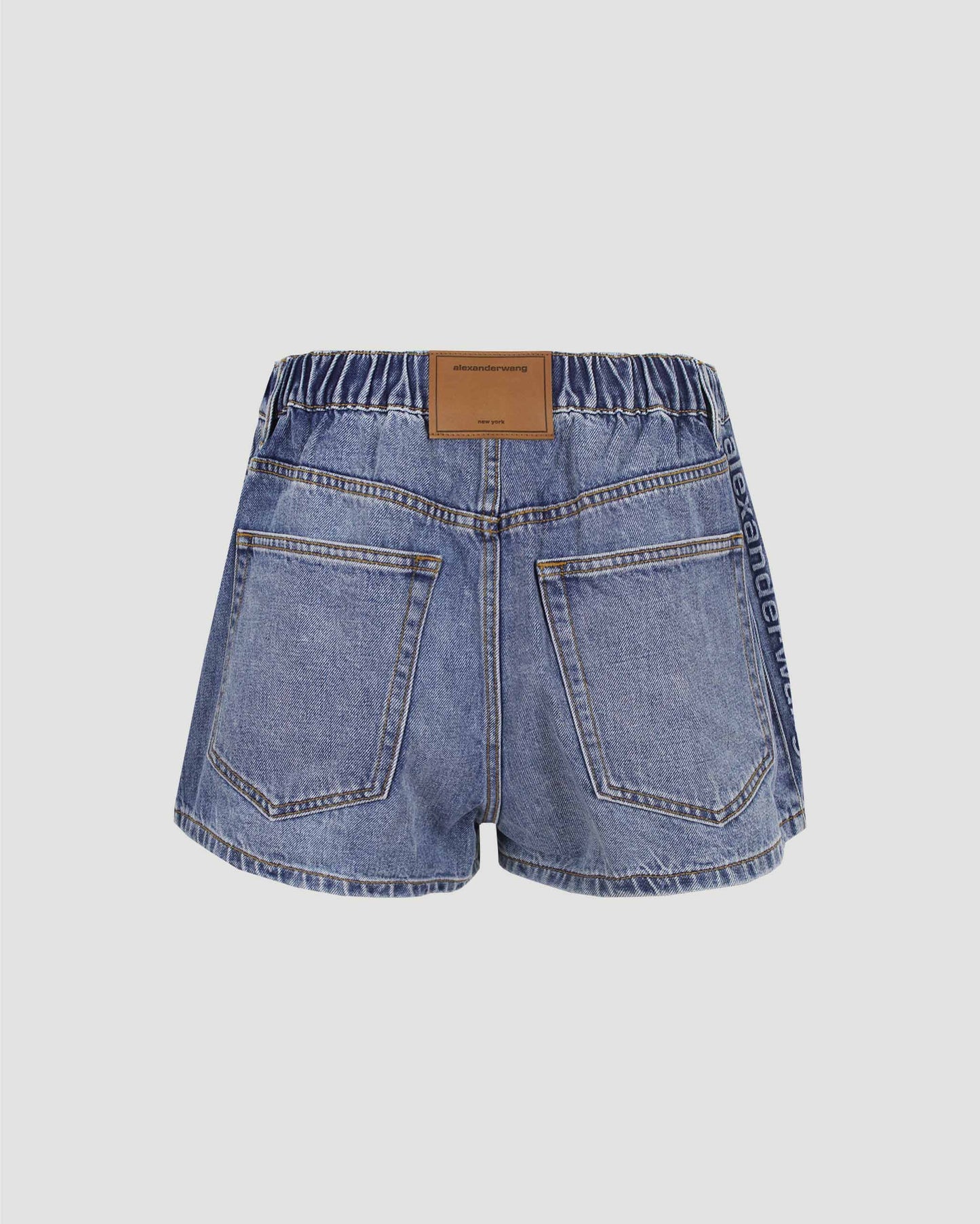 Logo-Embossed Marathon Shorts in Denim