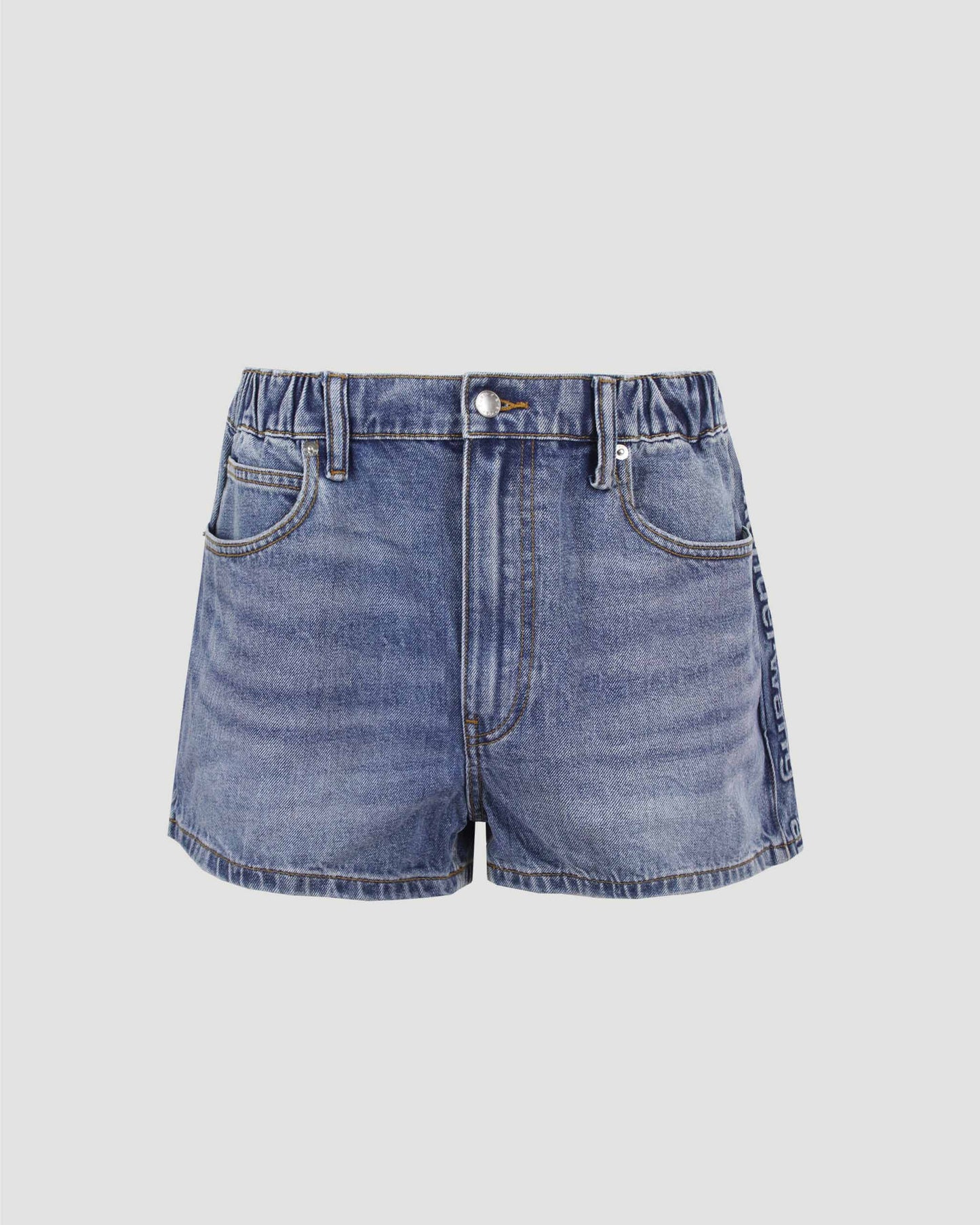 Logo-Embossed Marathon Shorts in Denim