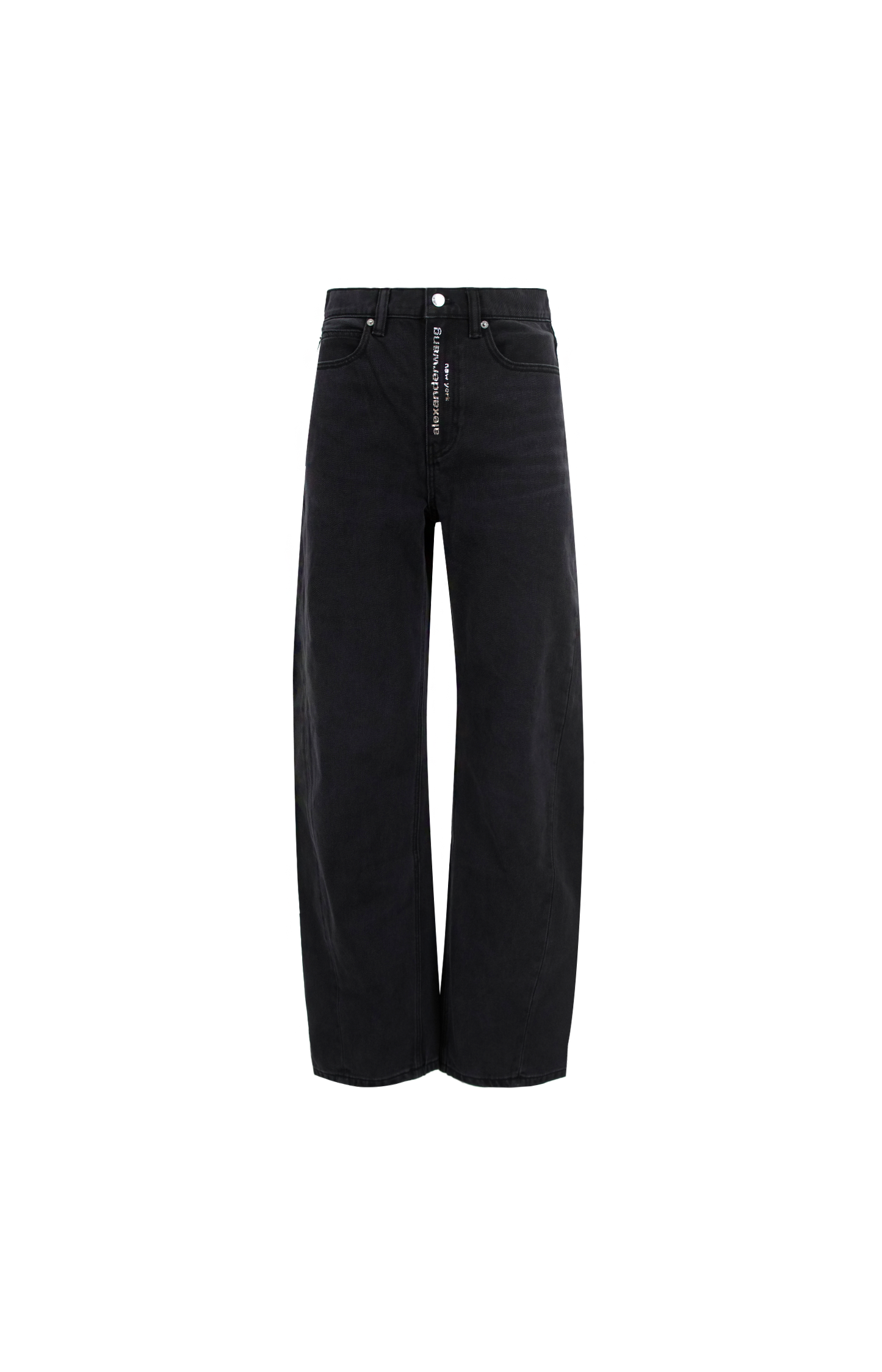 Logo Straight-Leg Jeans in Faded Black
