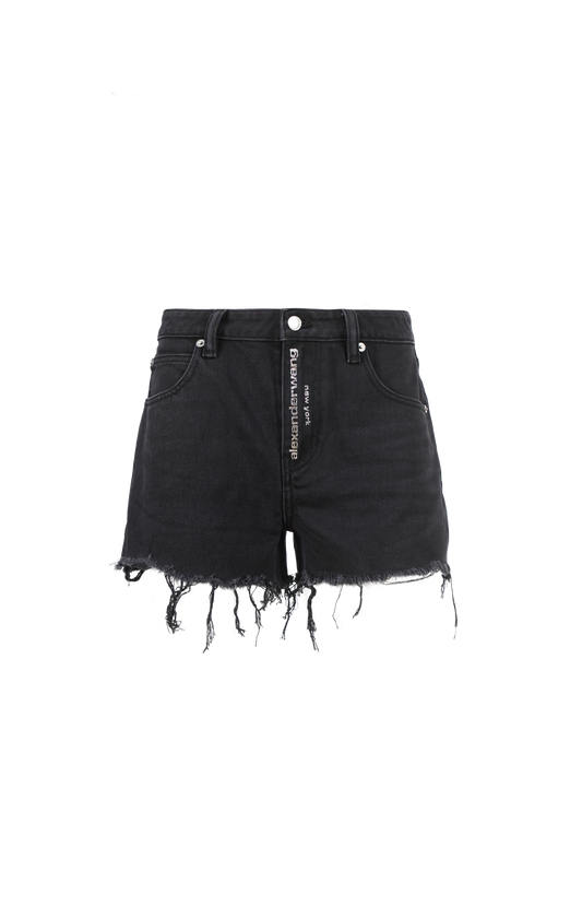 Embellished Logo Fly Relaxed Shorts