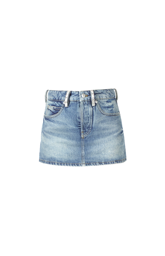 Crystal Hotfix Belt Loop Skort in Blue