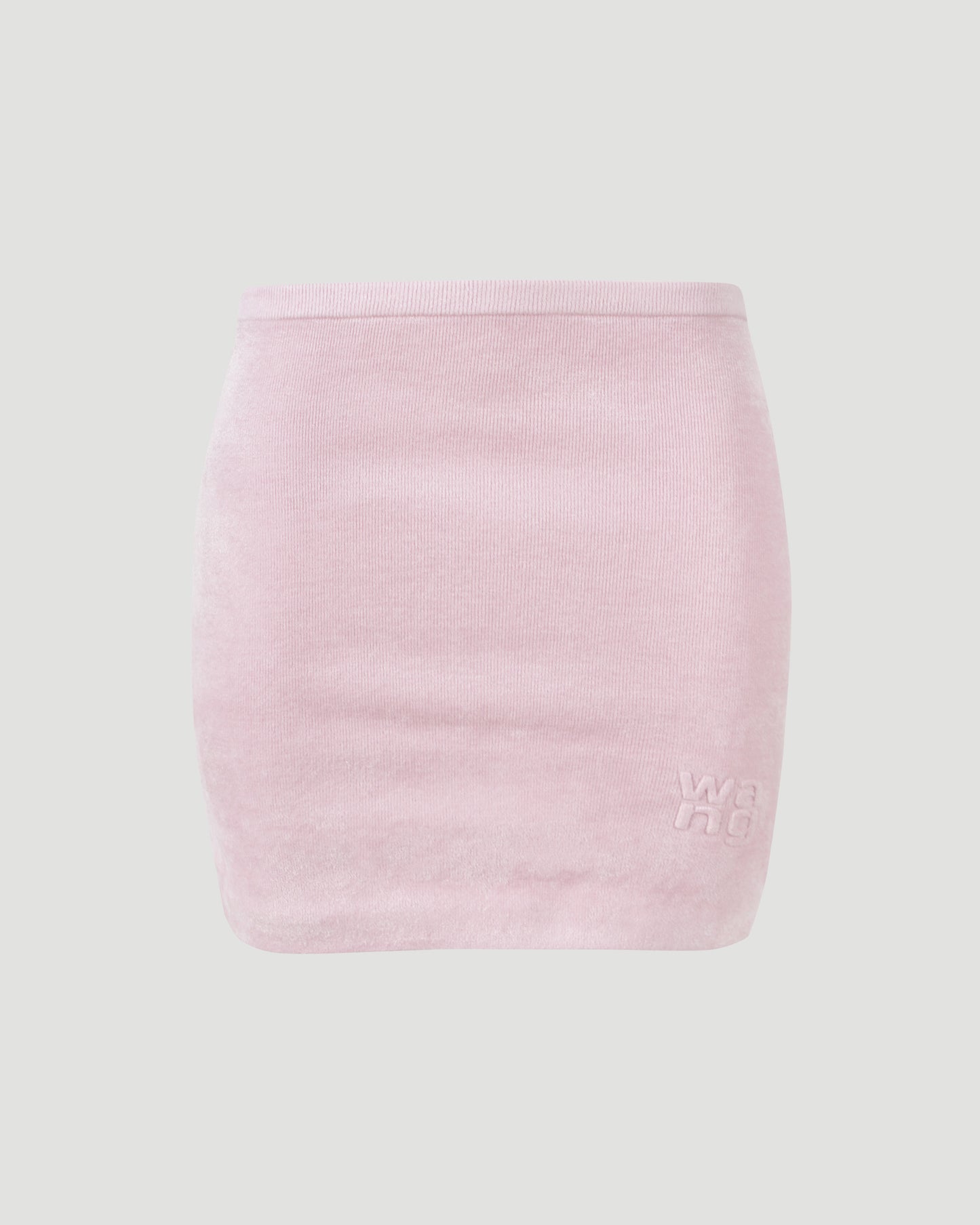Logo Embossed Miniskirt in Light Pink