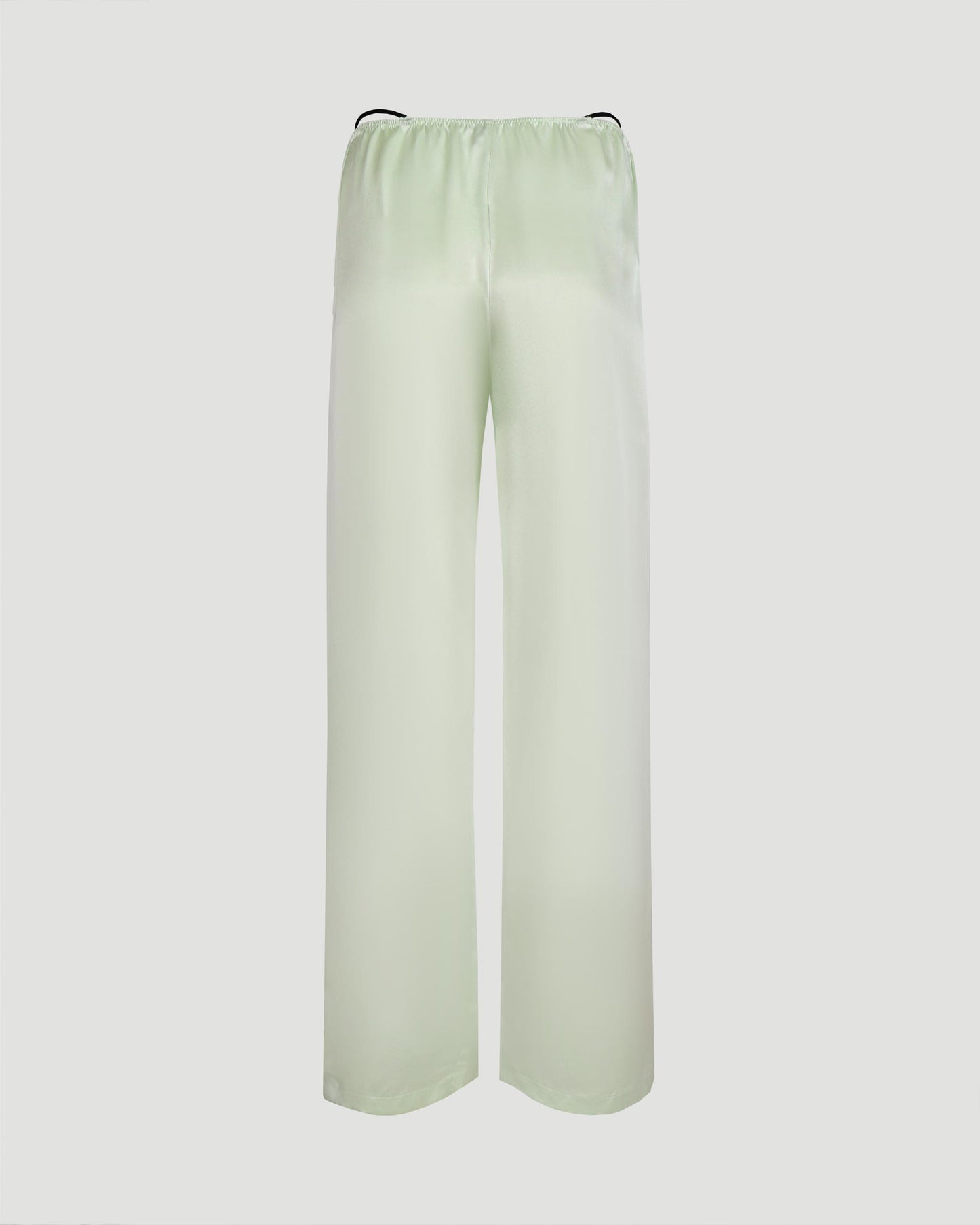 Crystal thong pant in green silk charmeuse