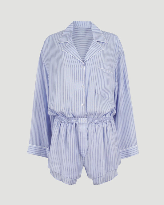 Pre-Styled Jumpsuit in Oxford Blue