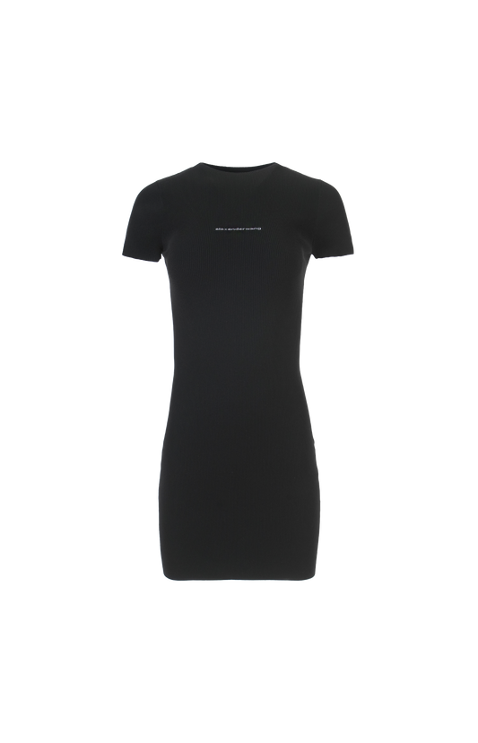 Logo-Detail Short-Sleeve Crewneck Mini Dress
