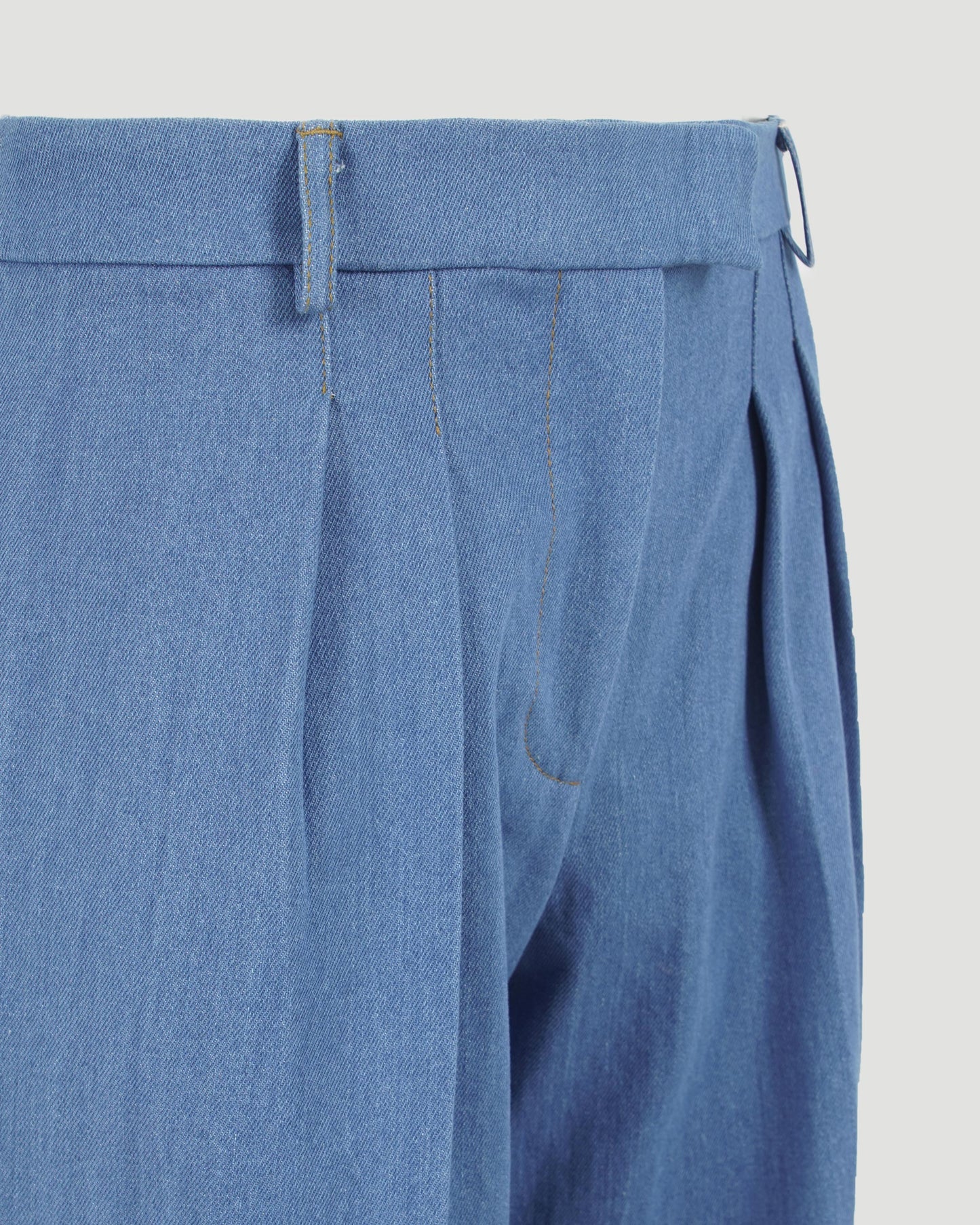 HIGH-WAISTED DENIM TROUSERS