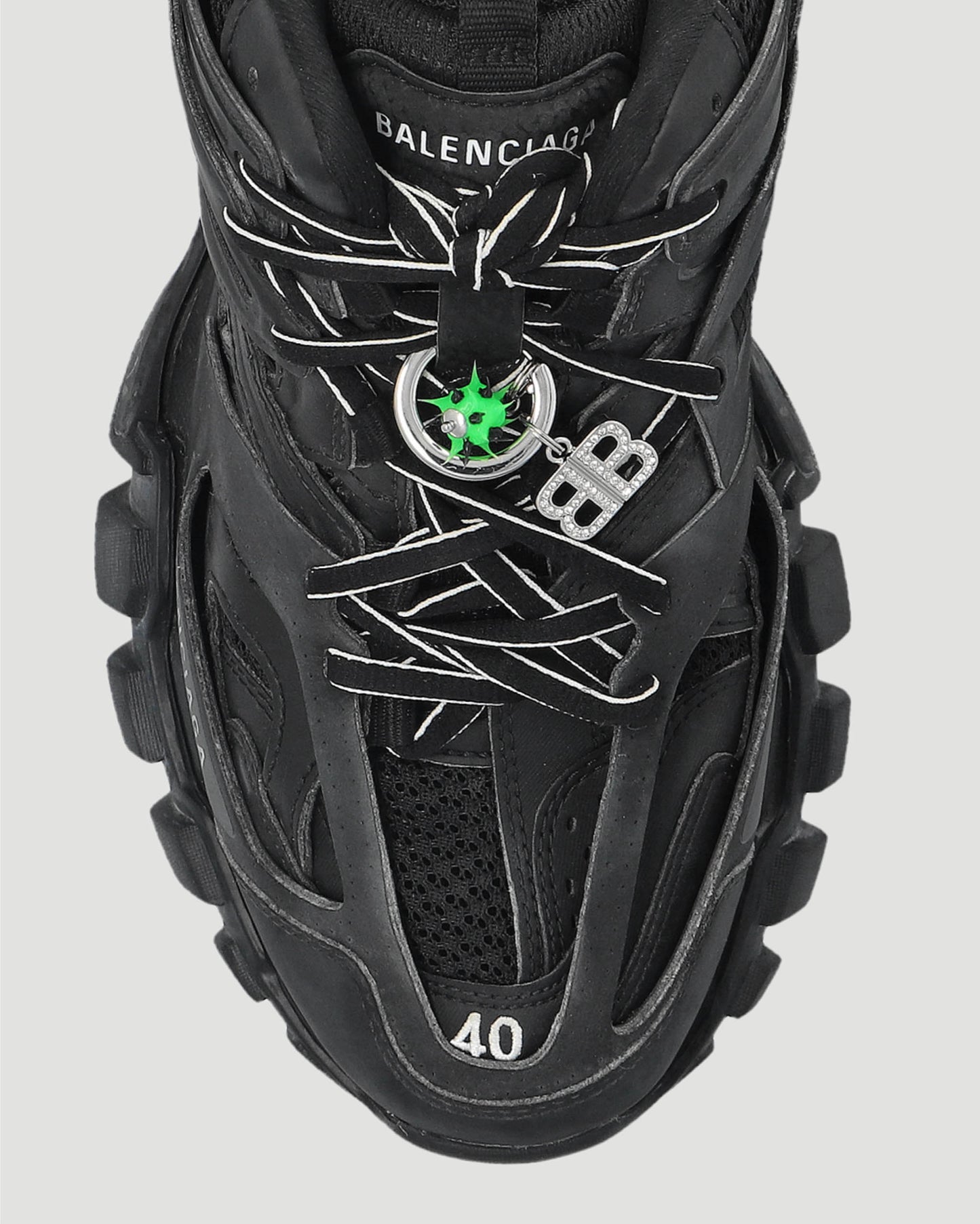 Track Sneaker With Charms in Black