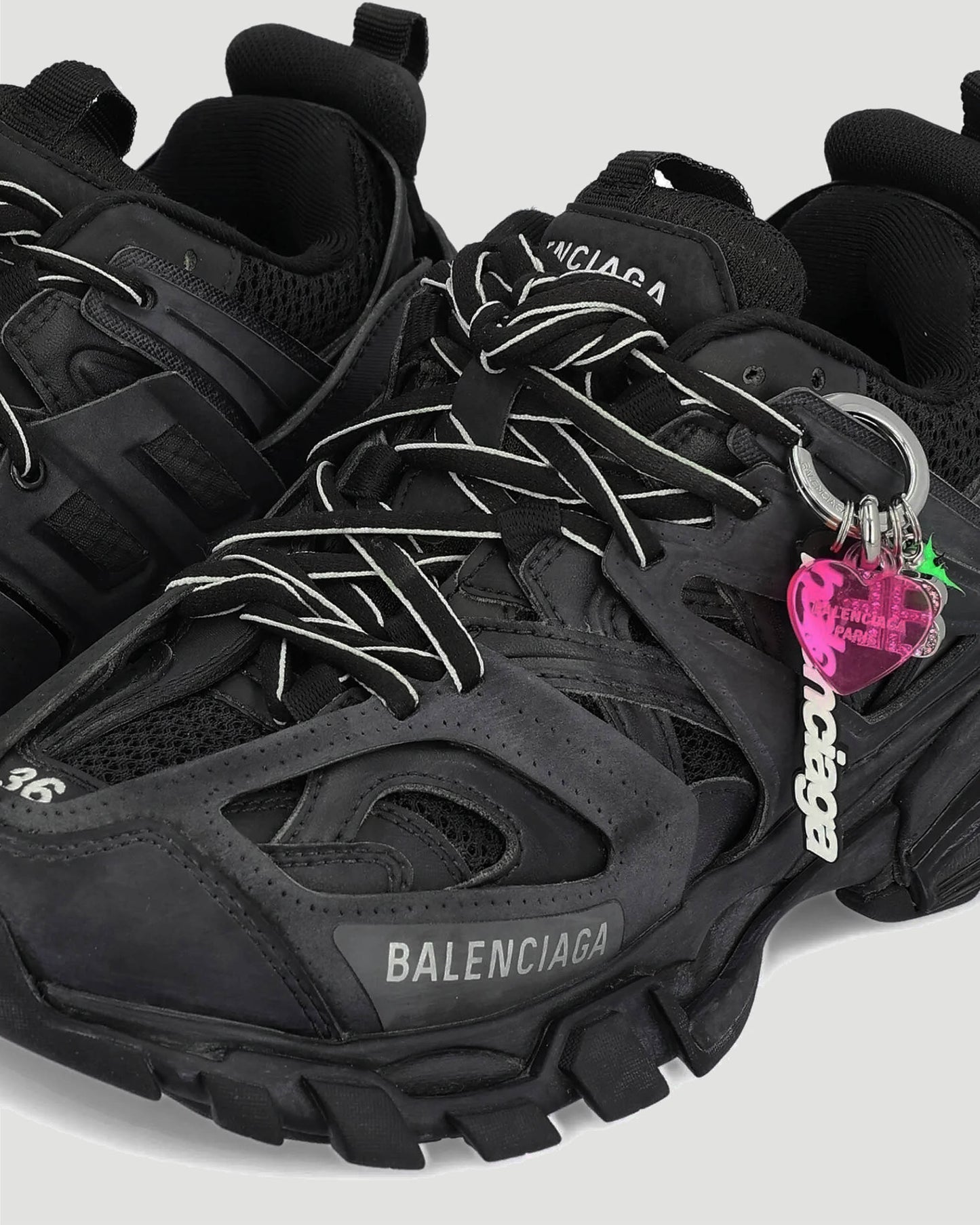 Track Sneaker With Charms in Black