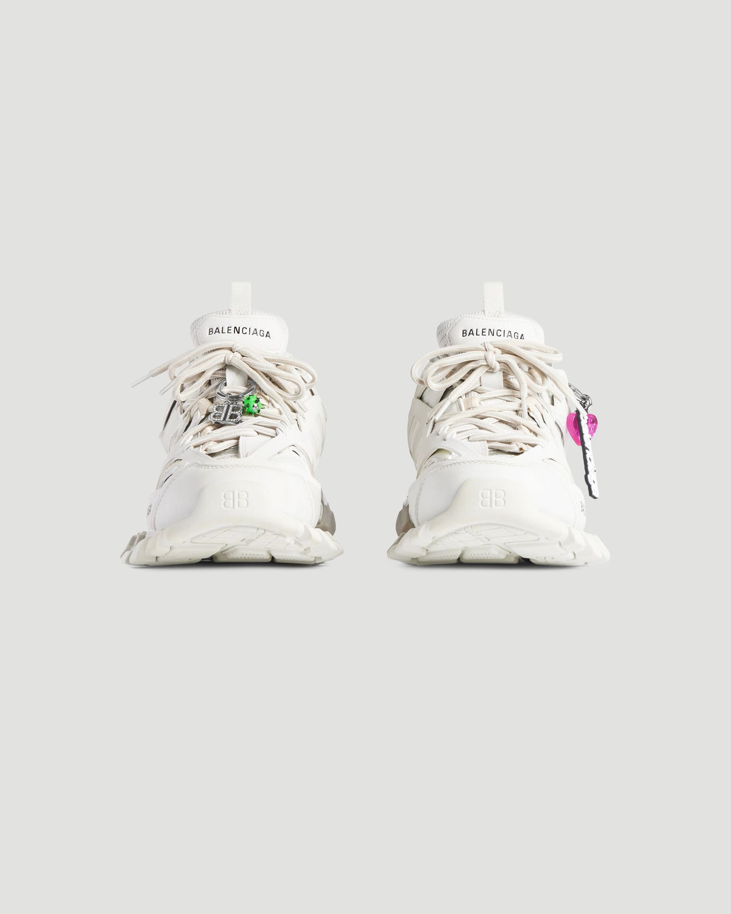 Track Sneaker With Charms in White