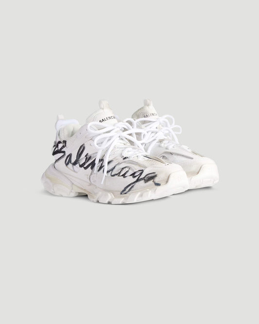 Track Signature Sneaker in White And Black