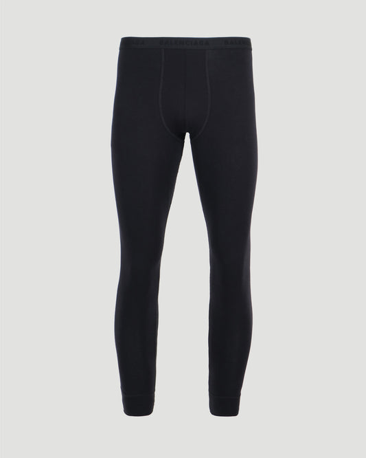 Under leggings in black stretch cotton