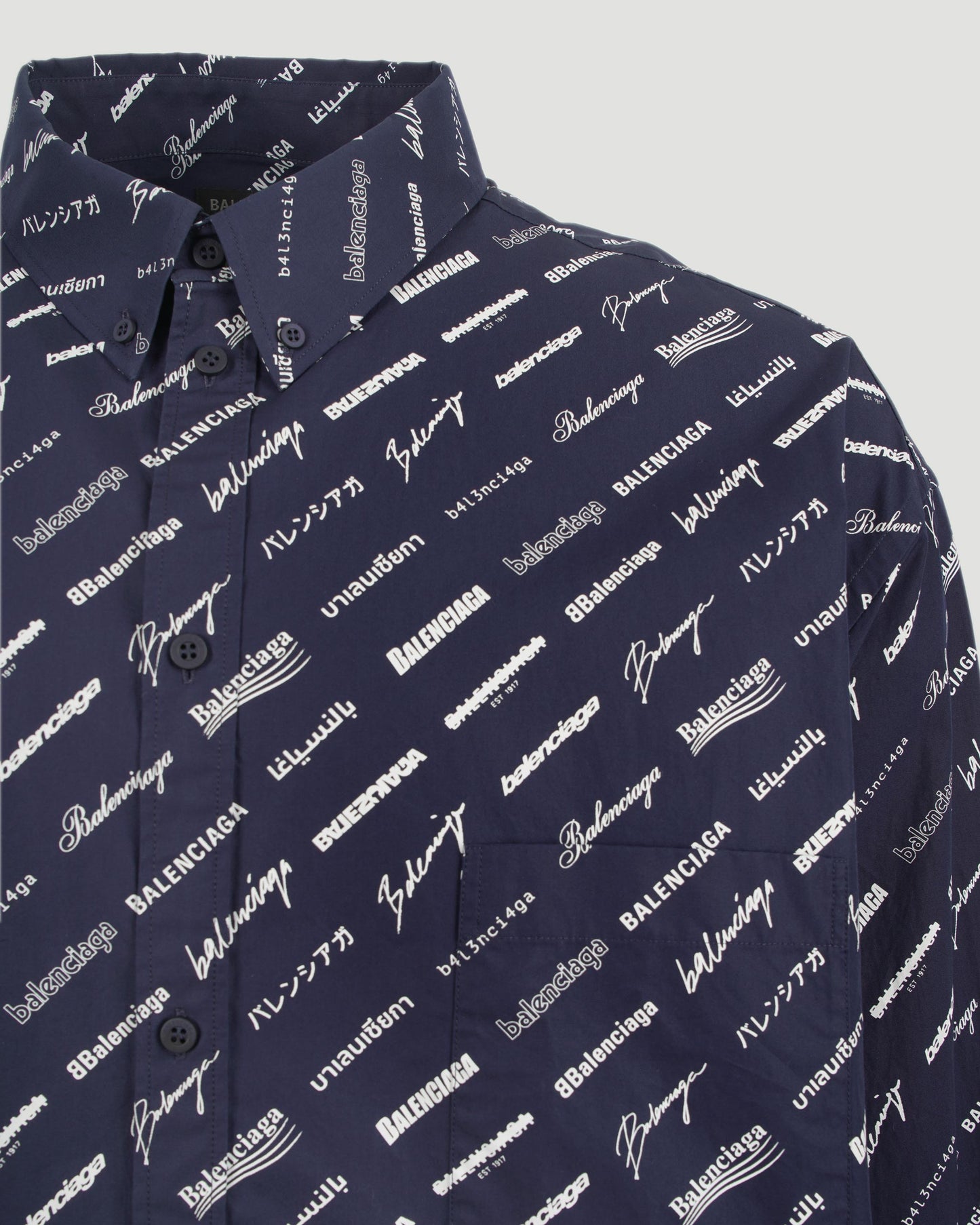 ALL-OVER LOGO SHIRT IN NAVY