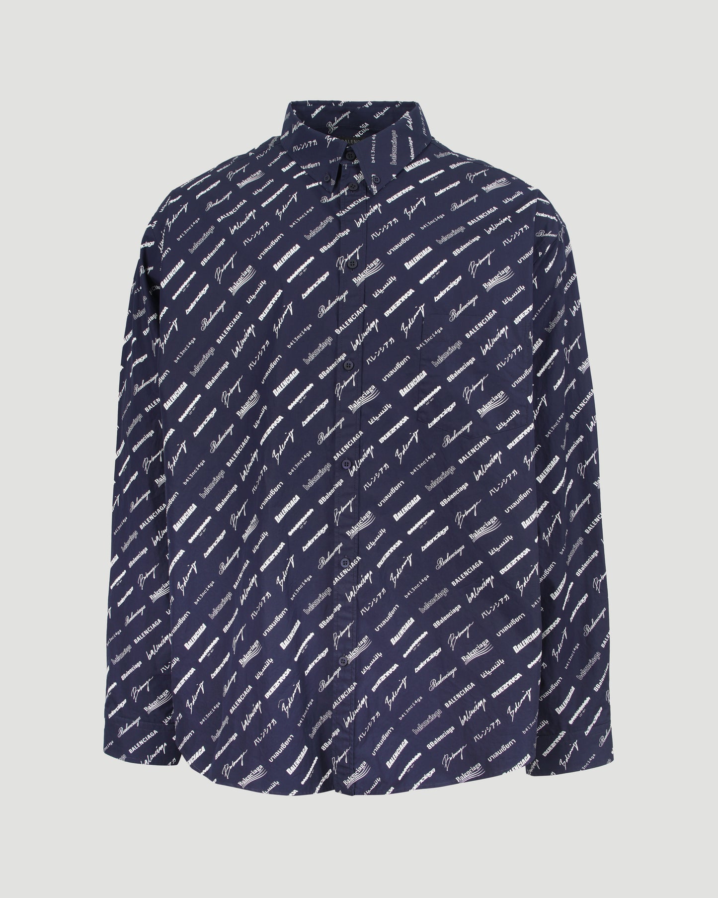 ALL-OVER LOGO SHIRT IN NAVY