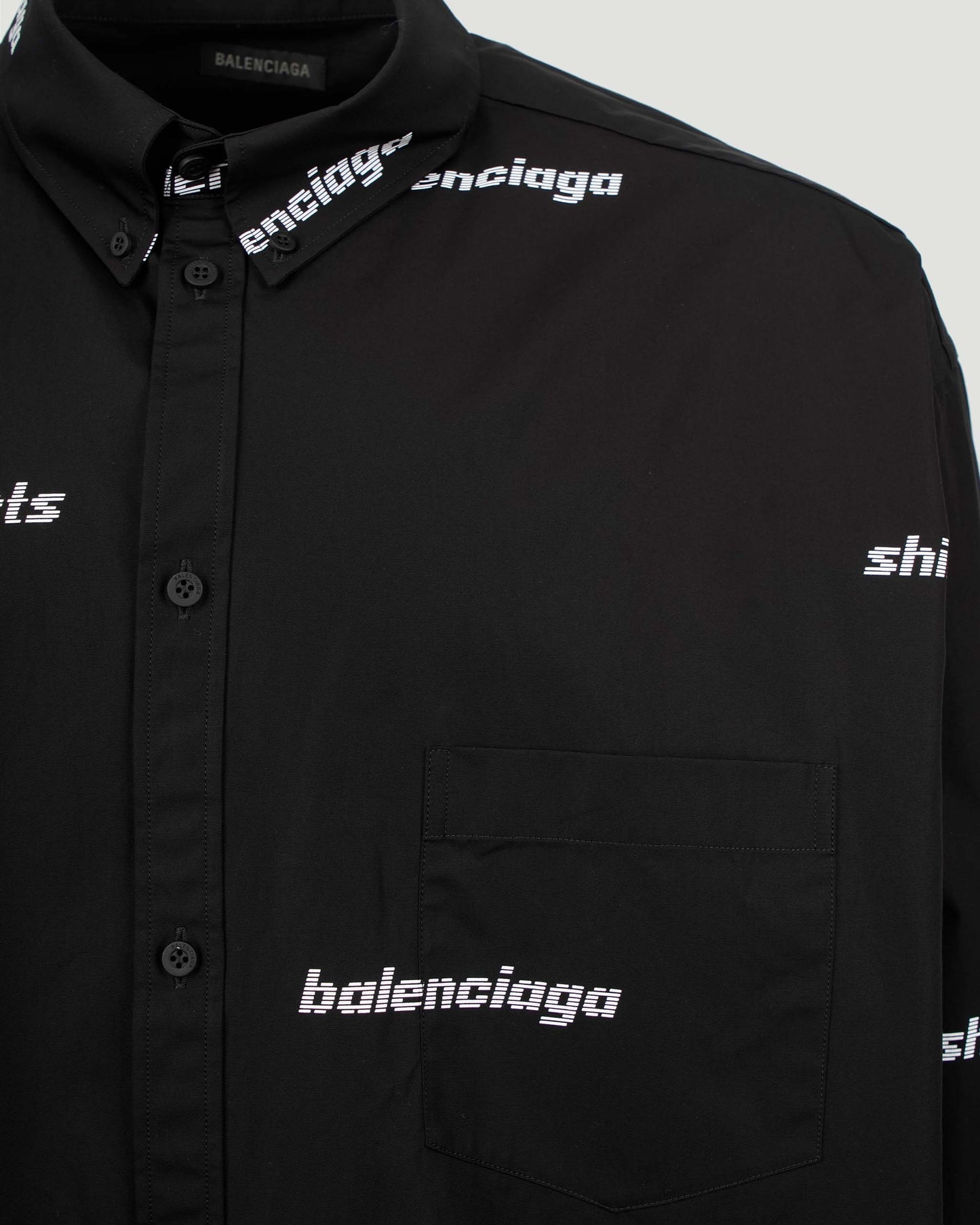 Balenciaga ALL-OVER LOGO SHIRT IN BLACK — product photo 3