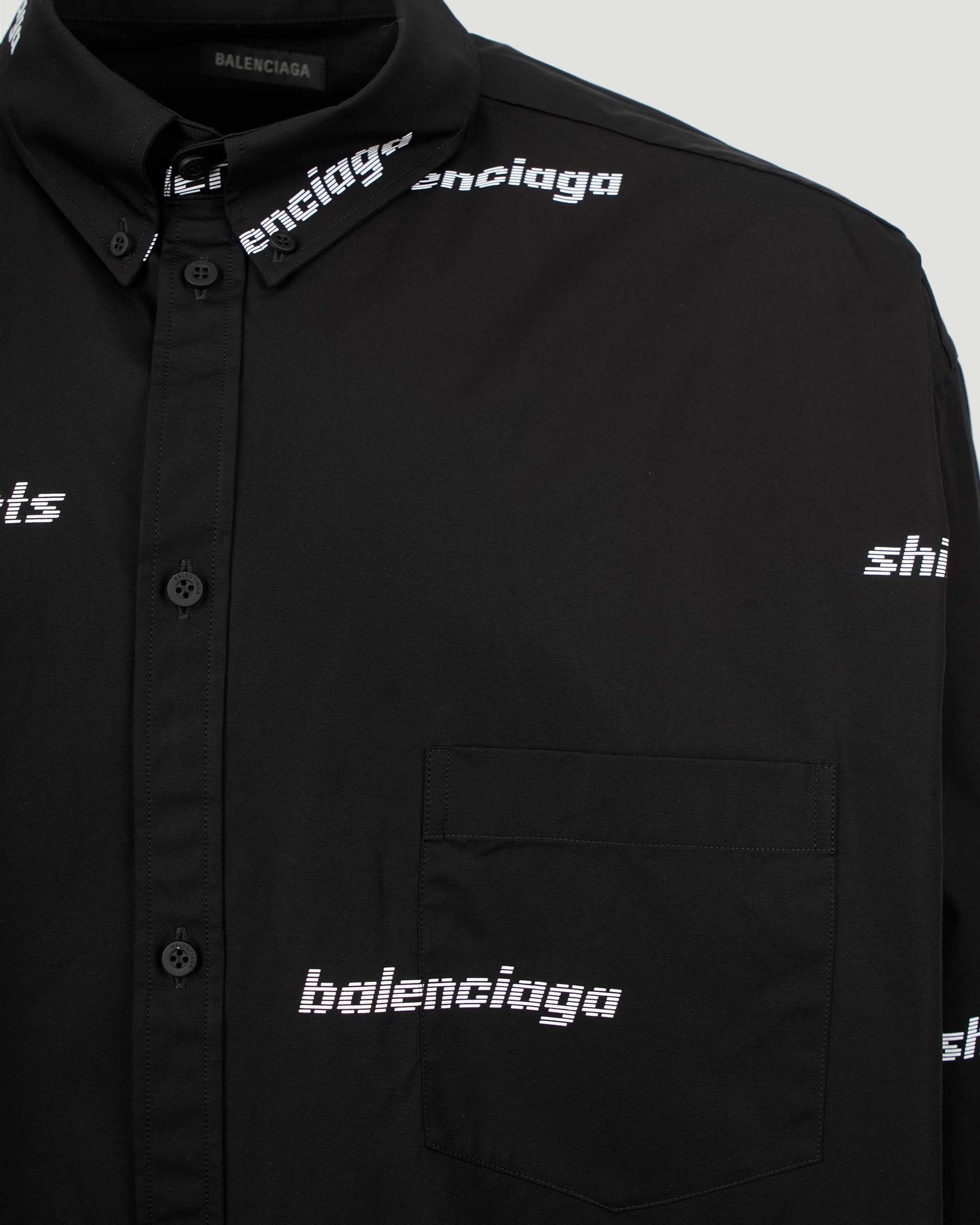 Balenciaga ALL-OVER LOGO SHIRT IN BLACK — product photo 3