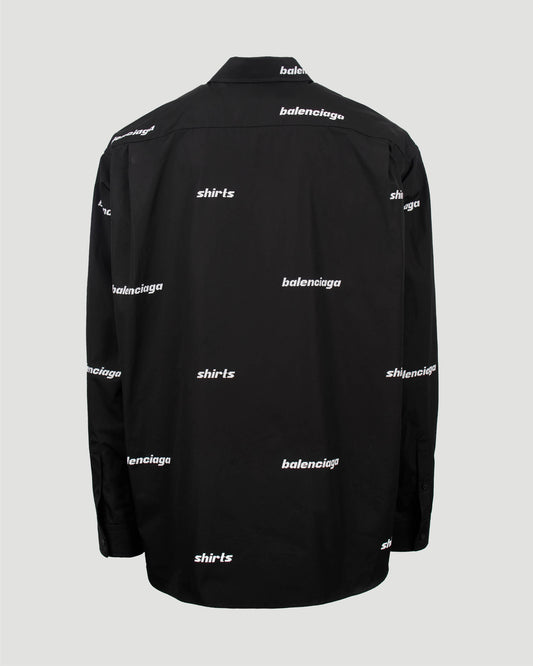 Balenciaga ALL-OVER LOGO SHIRT IN BLACK — product photo 2