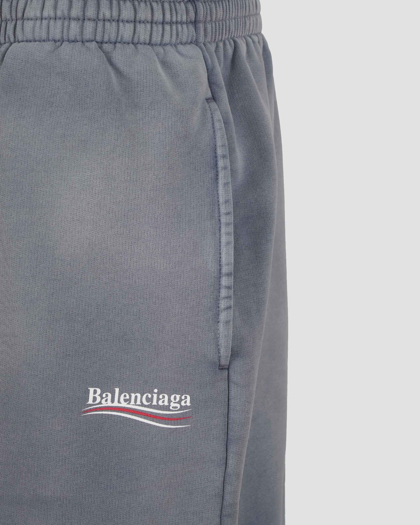 Political Campaign Sweat Shorts in Faded Blue