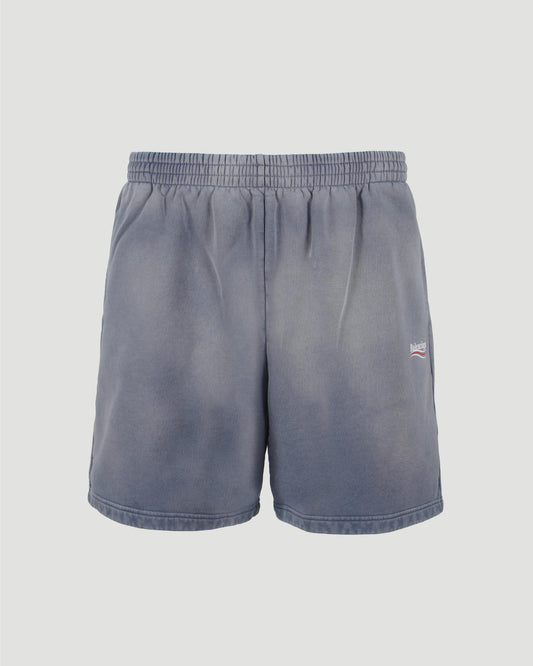 Political Campaign Sweat Shorts in Faded Blue