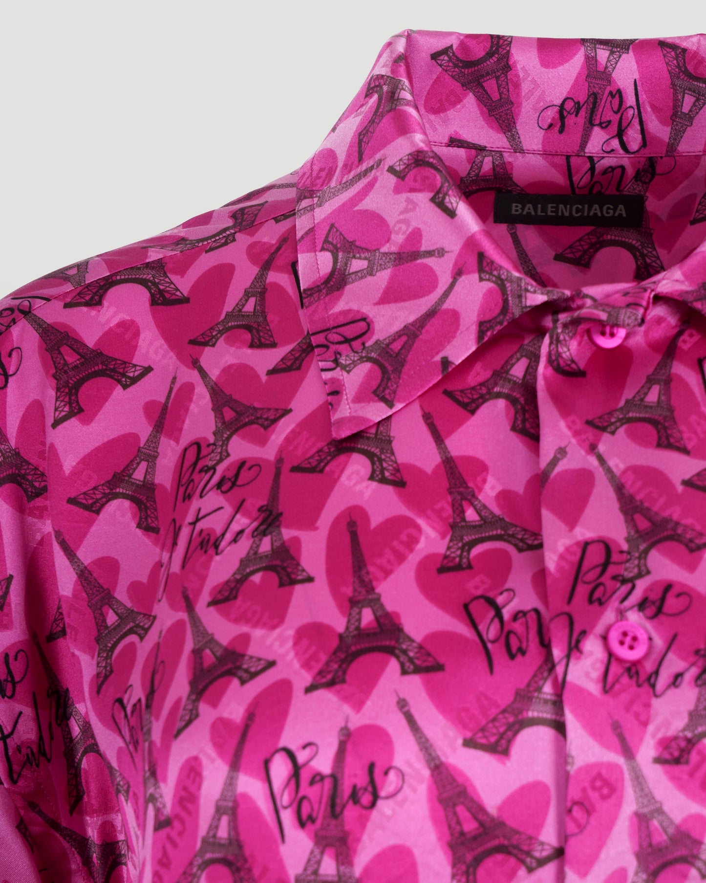All-over Eiffel Tower Logo Silk Shirt