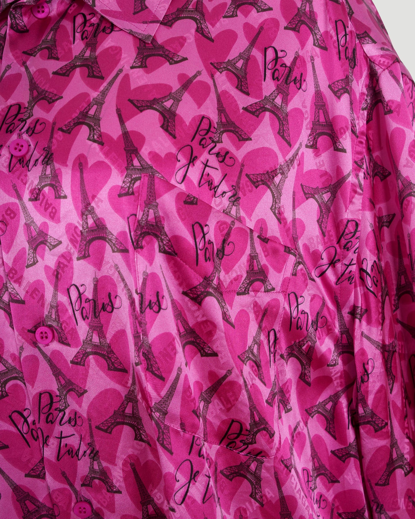 All-over Eiffel Tower Logo Silk Shirt