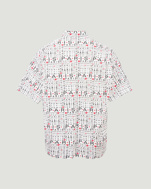 All-Over Lettering Logo Shirt in White
