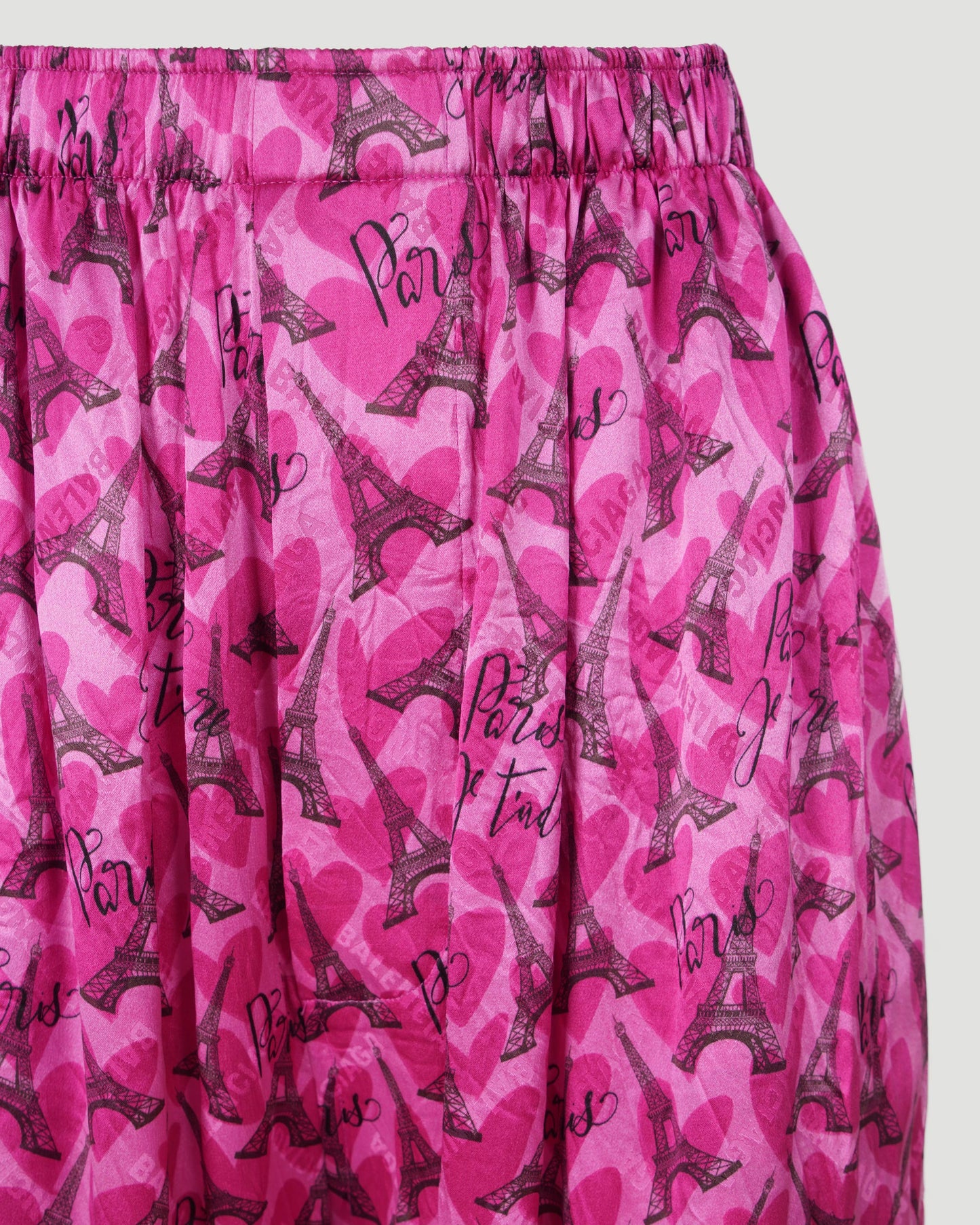 All-over Eiffel Tower Logo Silk Pants