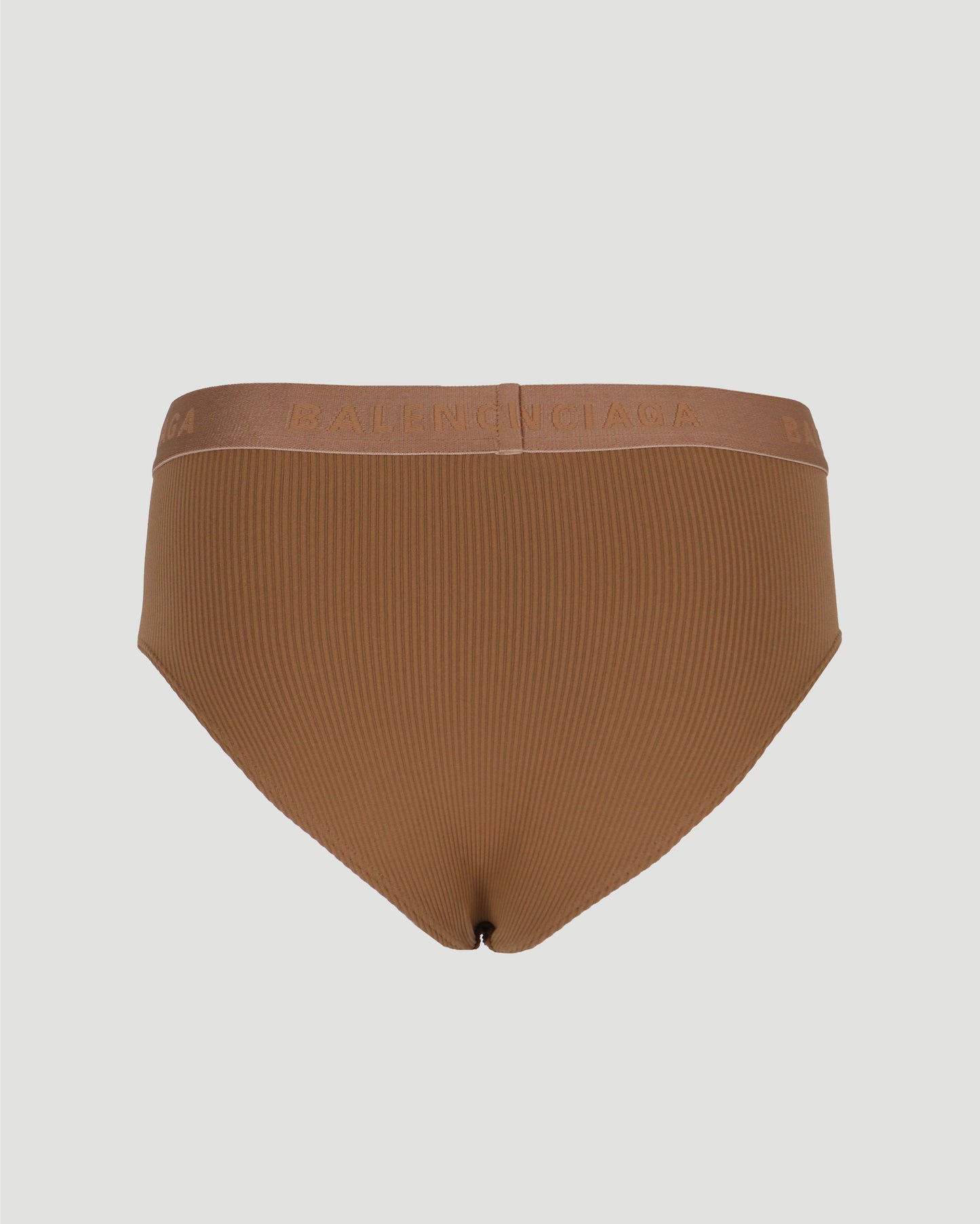 Briefs in beige ribbed jersey