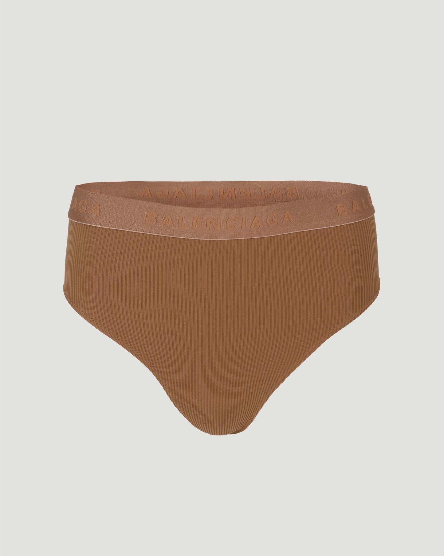 Briefs in beige ribbed jersey