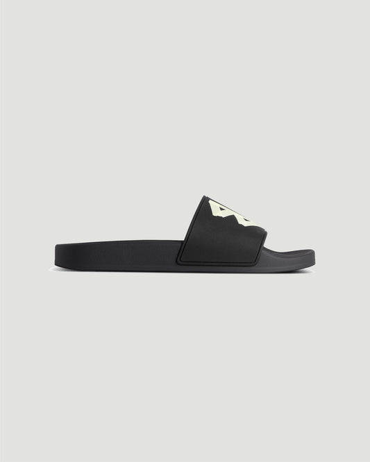 Pool Slide Sandal in Black And Yellow