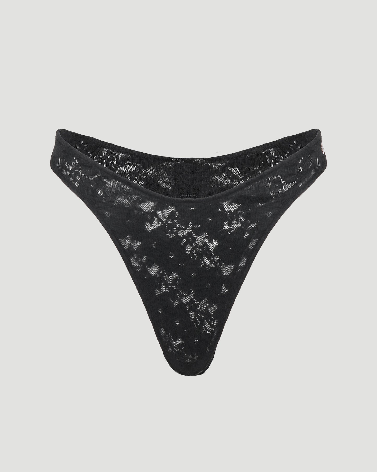 V Slip in black stretch lace