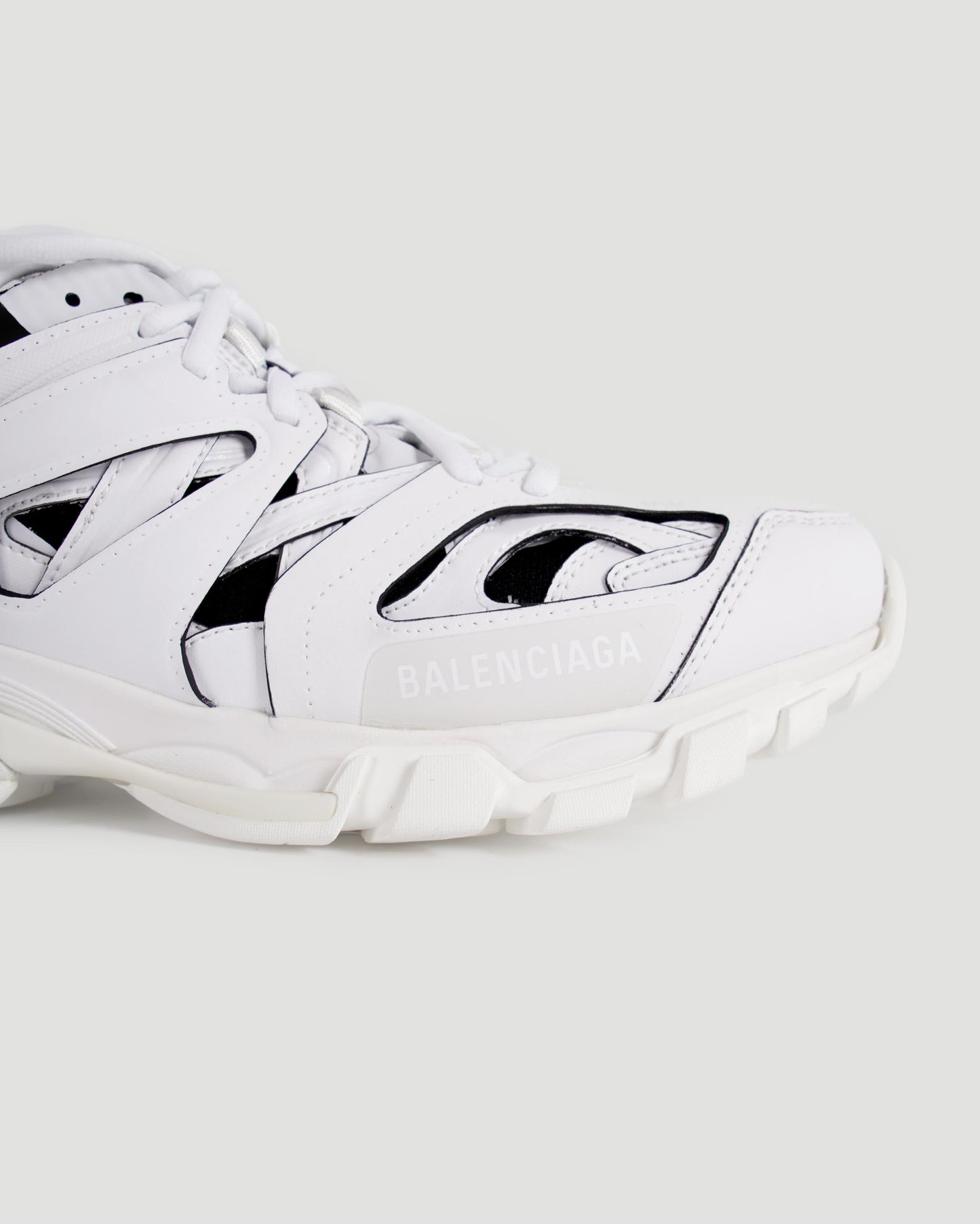 TRACK SOCK SNEAKER IN WHITE AND BLACK