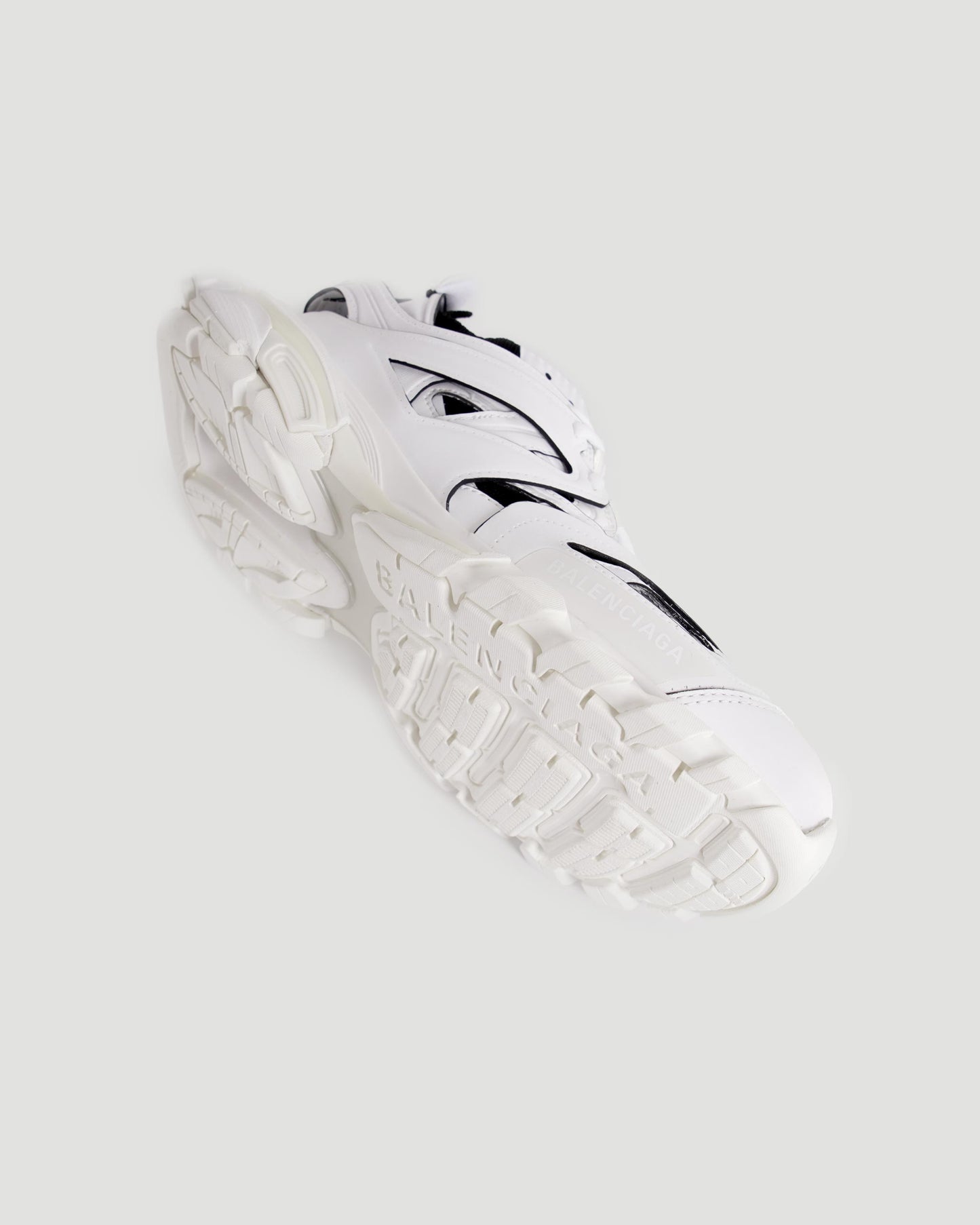 TRACK SOCK SNEAKER IN WHITE AND BLACK