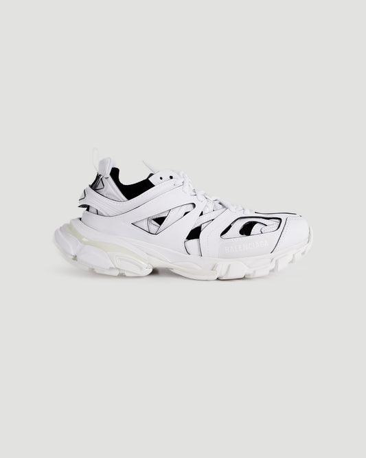 TRACK SOCK SNEAKER IN WHITE AND BLACK