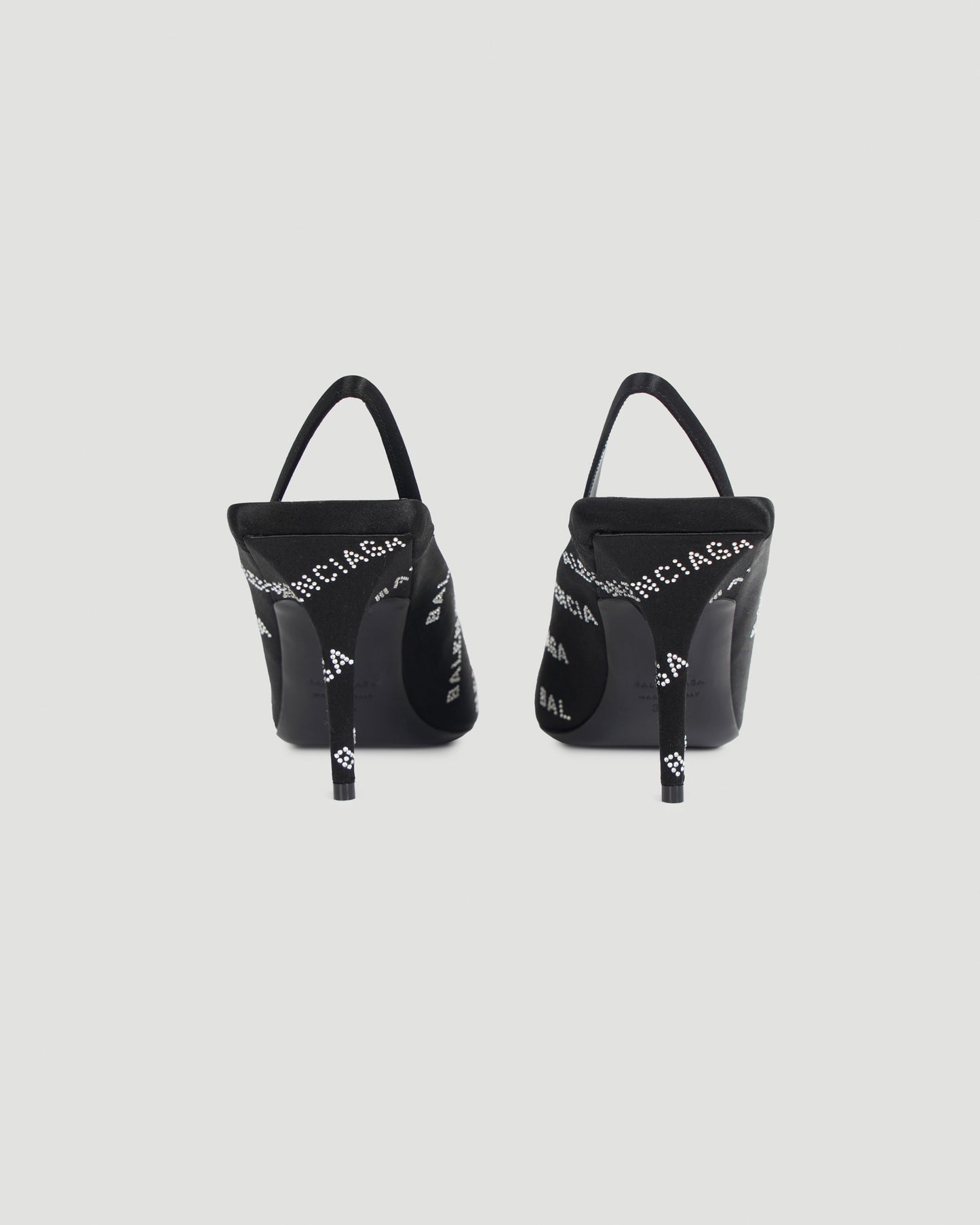 Square Knife Slingback Heels in Black