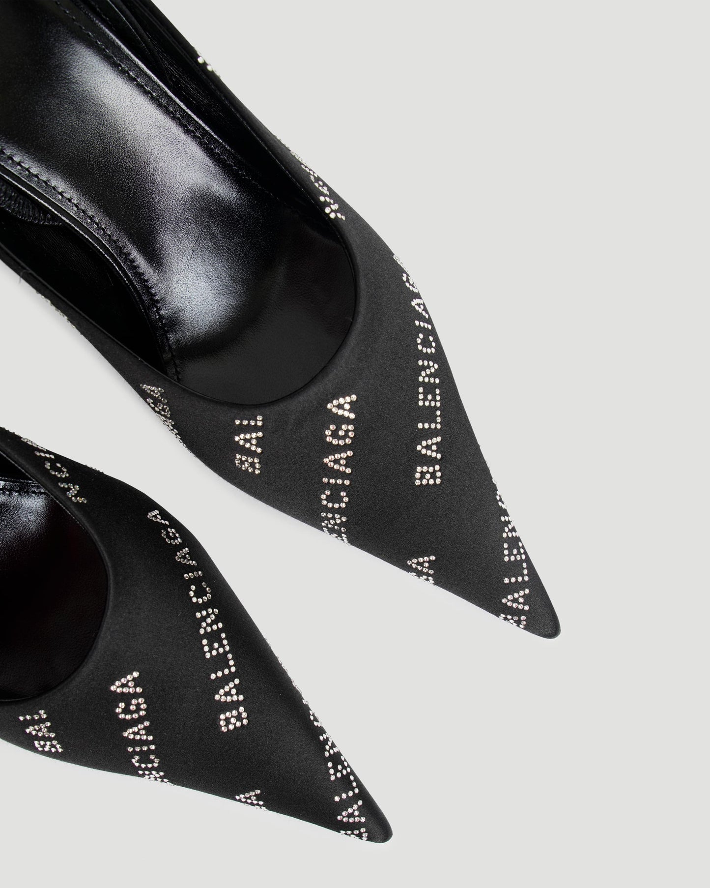 Square Knife Slingback Heels in Black
