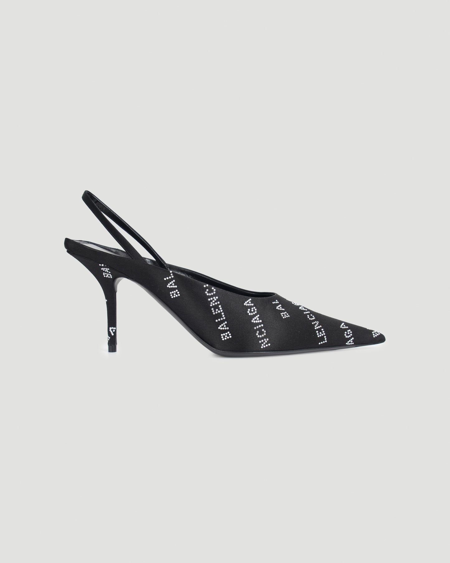 Square Knife Slingback Heels in Black