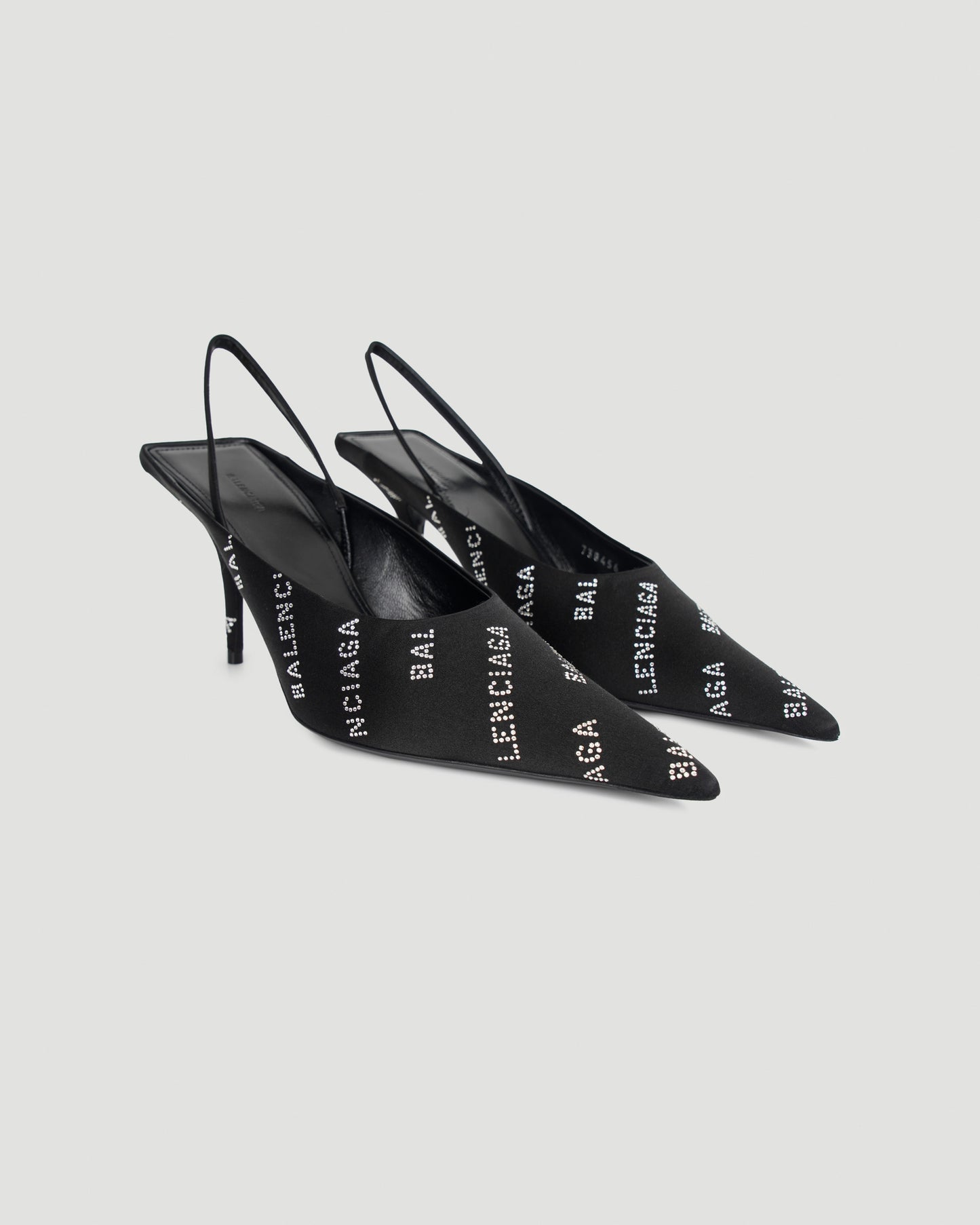 Square Knife Slingback Heels in Black